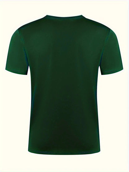 Summer men's 100% pure cotton casual loose fit plus size moon landing pattern printed round neck short sleeved T-shirt top