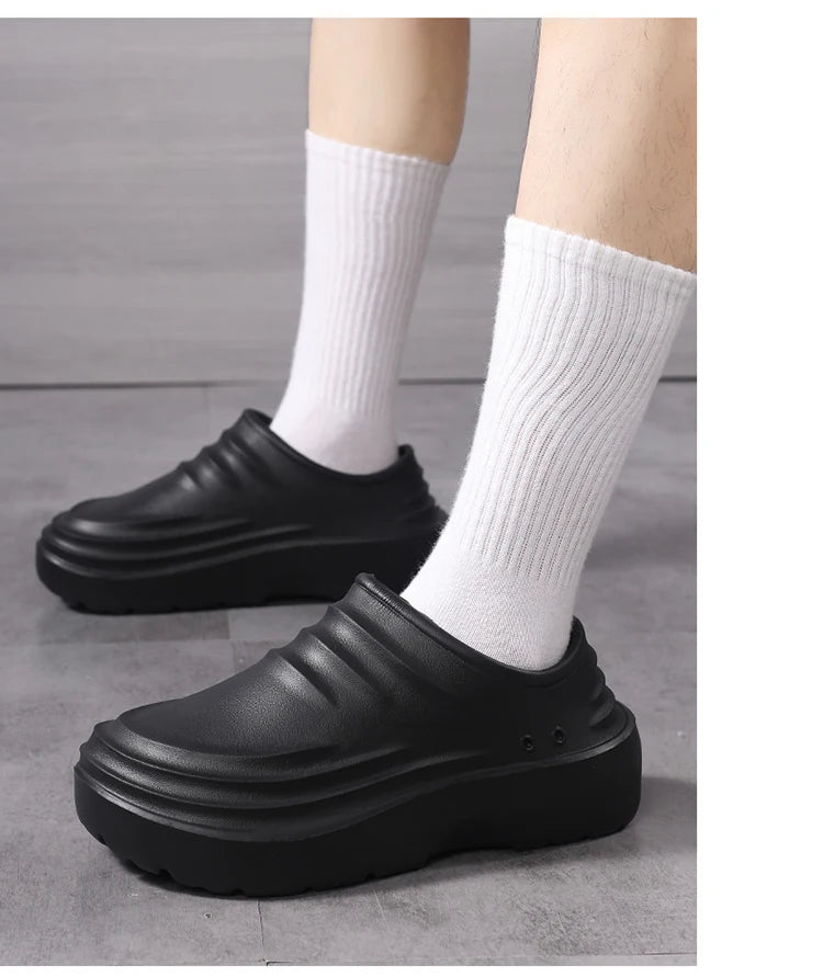 Summer Chef Shoes Anti Slip and Oil Proof Work Shoes Lazy Slippers Casual Trendy Slipper One Step Fashion Garden Shoes For Beach