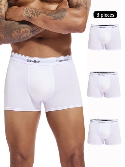 3pcs Pack White Boxer For Men Panties Underwear Male Brand And Underpants Homme Luxury Set Shorts Box Slip Kit