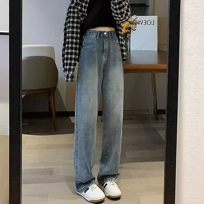 Spring And Summer New High Waisted Slim Jeans For Women Niche Casual Loose Thin Floor Pants Wide Leg Pants Trendy Pants