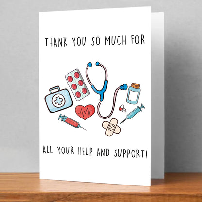 1pc Cute Nurses Day Theme Pattern Design Thank You Cards For Doctor Nurses, Appreciation Greeting Card Gifts For Medical Staff