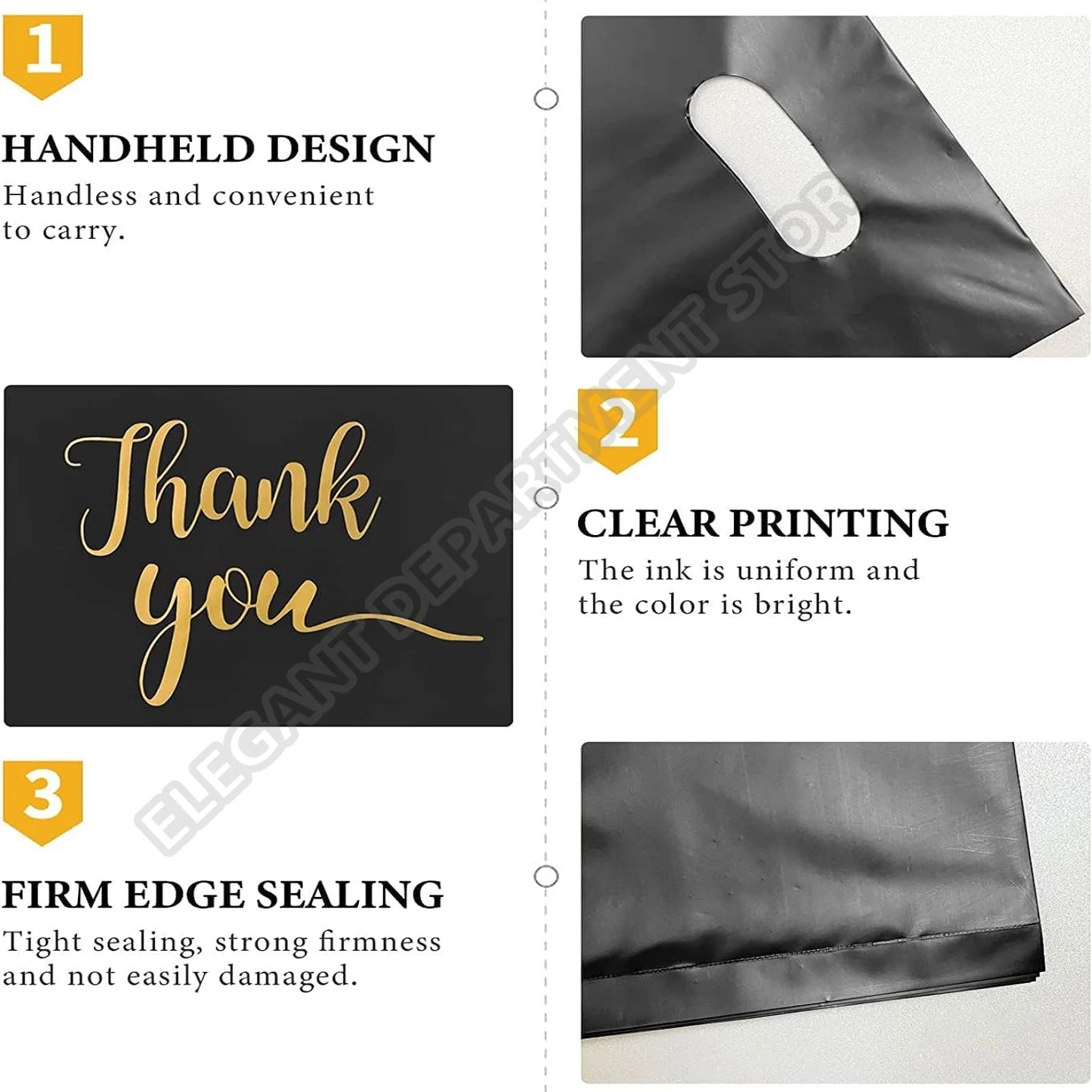 100/200/500pcs Thank You Gift Bags Plastic Candy Cookie Packaging Bag for Wedding Birthday Party Favors Small Business Supplies