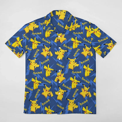 Summer Men's Shirt Cute Animal Print Short Sleeve Shirt Open button Lapel Men's Top Comfortable Casual Men's Shirts