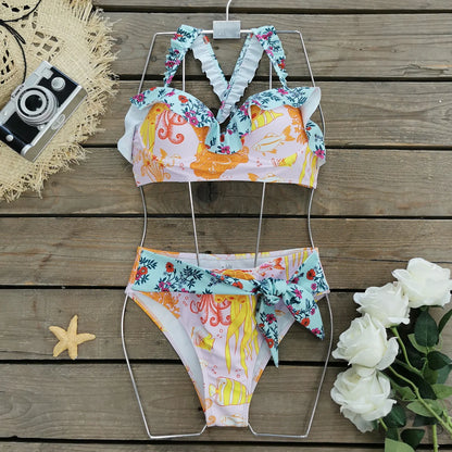2024 Sexy Brazilian Bikinis Women Swimsuit Padded Swimwear Halter Bikini Set Push Up Beach Wear Bathing Suit Swimming Maillot