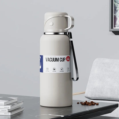 2L Thermal Water Bottle Large Capacity With Straw Stainless Steel Thermos Bottle Cold and Hot Water Bottle Sport Thermos Cup