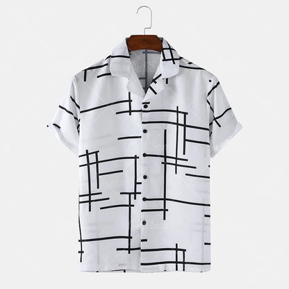 Summer 2024 Men's Short Sleeve Shirts Elegant Design Hawaiian Clothing Classic Fashion Tops