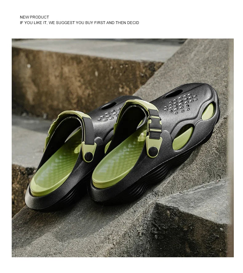 Summer Sandals Men New Fashion Cave Shoes Comfortable Soft Sole Outdoor Indoor Men's Garden Clogs Beach Shoes Slippers