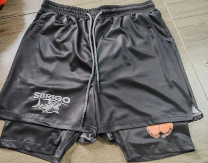 2024Berserk Men's Sports Shorts 2 in 1, Quick-drying Running Shorts, Gym and Fitness Training Double-layer Shorts for Men