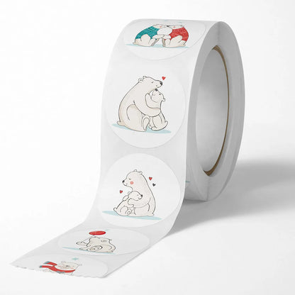 2.5cm Cute Cartoon Round Thank You Gift Labels Creative Children's Reward Stickers Scrapbooking Stationery Sealing Stickers