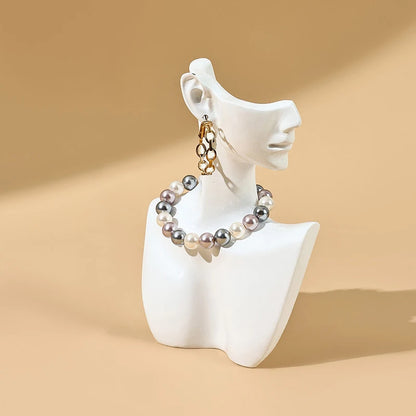 1pc Resin Side Face Mannequin Jewelry Display Stand Head Bust Portrait Necklace BraceletS Earrings Jewellery Storage Rack Holder