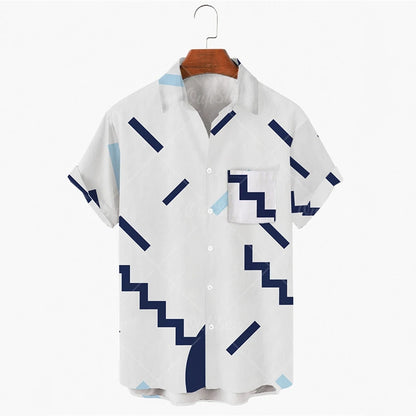 Summer 2024 Men's Short Sleeve Shirts Elegant Design Hawaiian Clothing Classic Fashion Tops