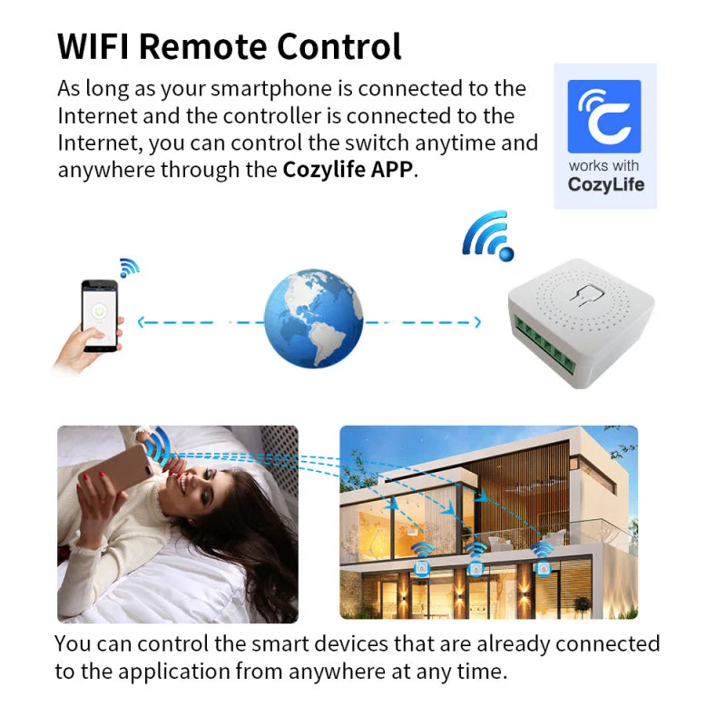 10 Pcs Smart Wi-Fi Switch Work With CozyLife APP Remote & Voice Control (Alexa/Google Home),16A Smart Wi-Fi Power Controller