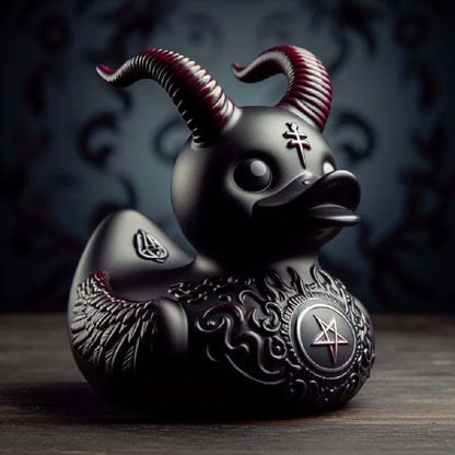 2024 Duck Statue Gothic Sculpture Punk Animal Figurine Resin Desk Decoration Collectible Figurines Satan Duck Tabletop Ornaments
