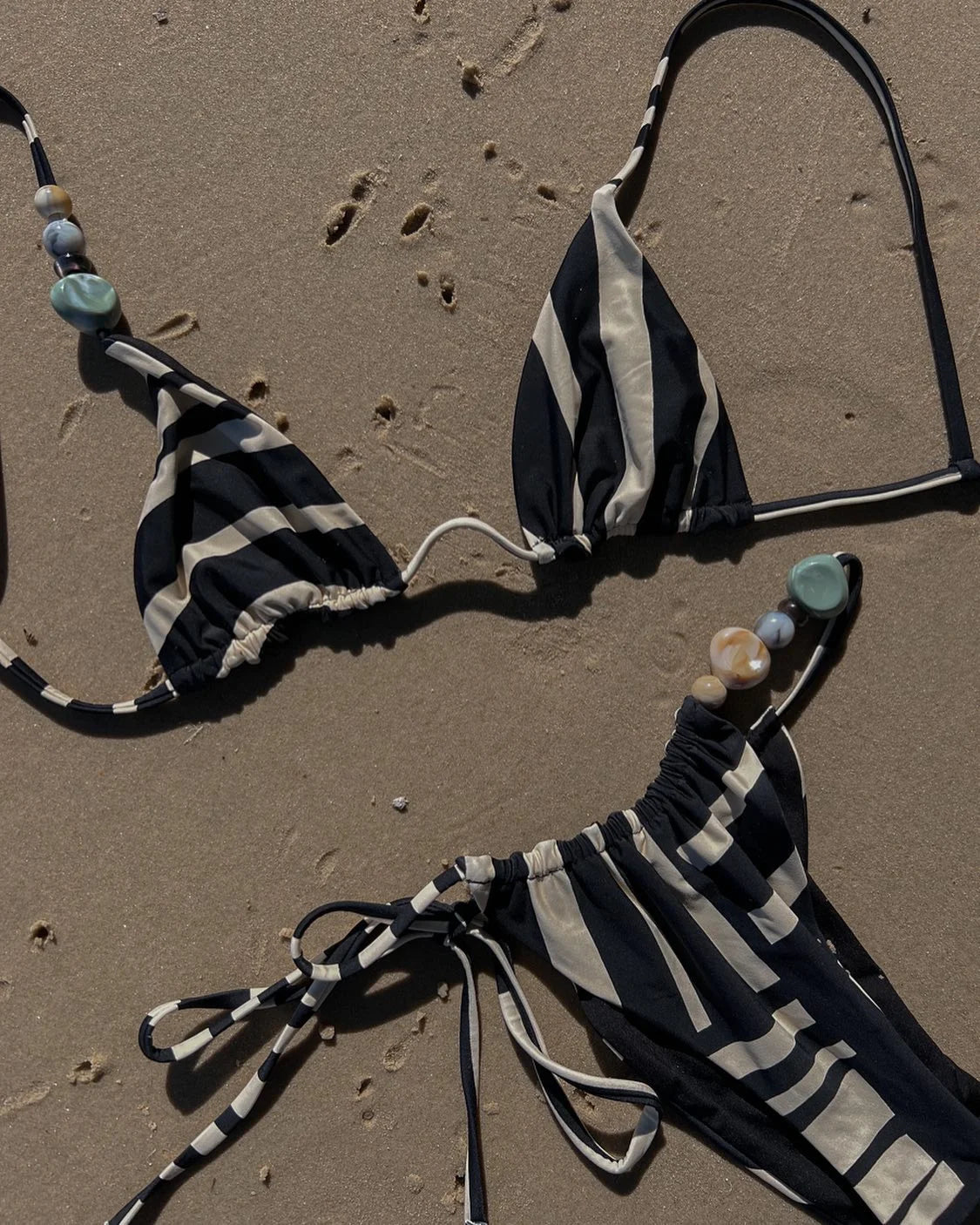 2025 Halter Bikinis Women Swimsuit New Sexy Swimwear Stripe Print Brazilian Bikini Set Micro Biquini Female Cute Beachwear
