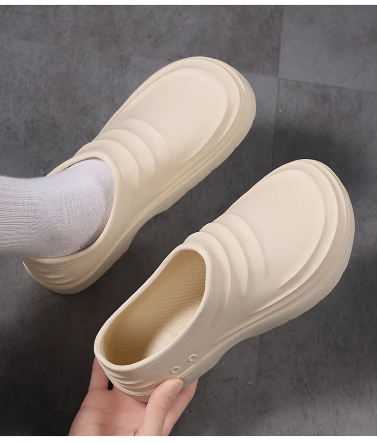 Summer Chef Shoes Anti Slip and Oil Proof Work Shoes Lazy Slippers Casual Trendy Slipper One Step Fashion Garden Shoes For Beach