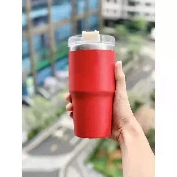 2025-304 stainless steel  ice bar water cup handle vacuum vacuum cup New large capacity coffee car car cup20OZ