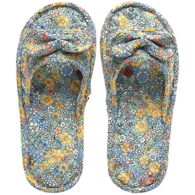 2024 Cotton Shoes Women Household Slippers Indoor Floor Flip Flops Summer Simple Mute Slides Home Sandals Zapatos De Mujer