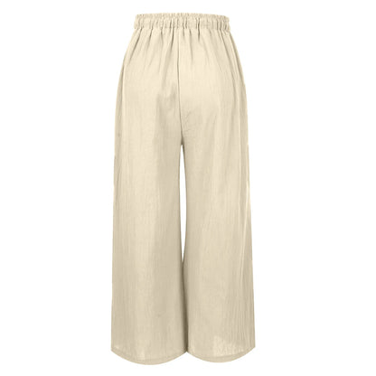 3XL 5XL Plus Size High Waist Long Pants for Women Clothing 2024 Summer Solid Casual Wide Leg Trousers Fashion Korean Female Clot