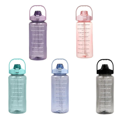 2 Liter Sports Water Bottle With Straw Men Women Fitness Water Bottles Outdoor Cold Water Bottlesc With Time Marker Drinkware1