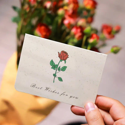 6PCS Vintage Botanical Greeting Cards Simple Cards Valentine's Day Mother's Day Wedding Birthday Message Wishes Thank You Cards