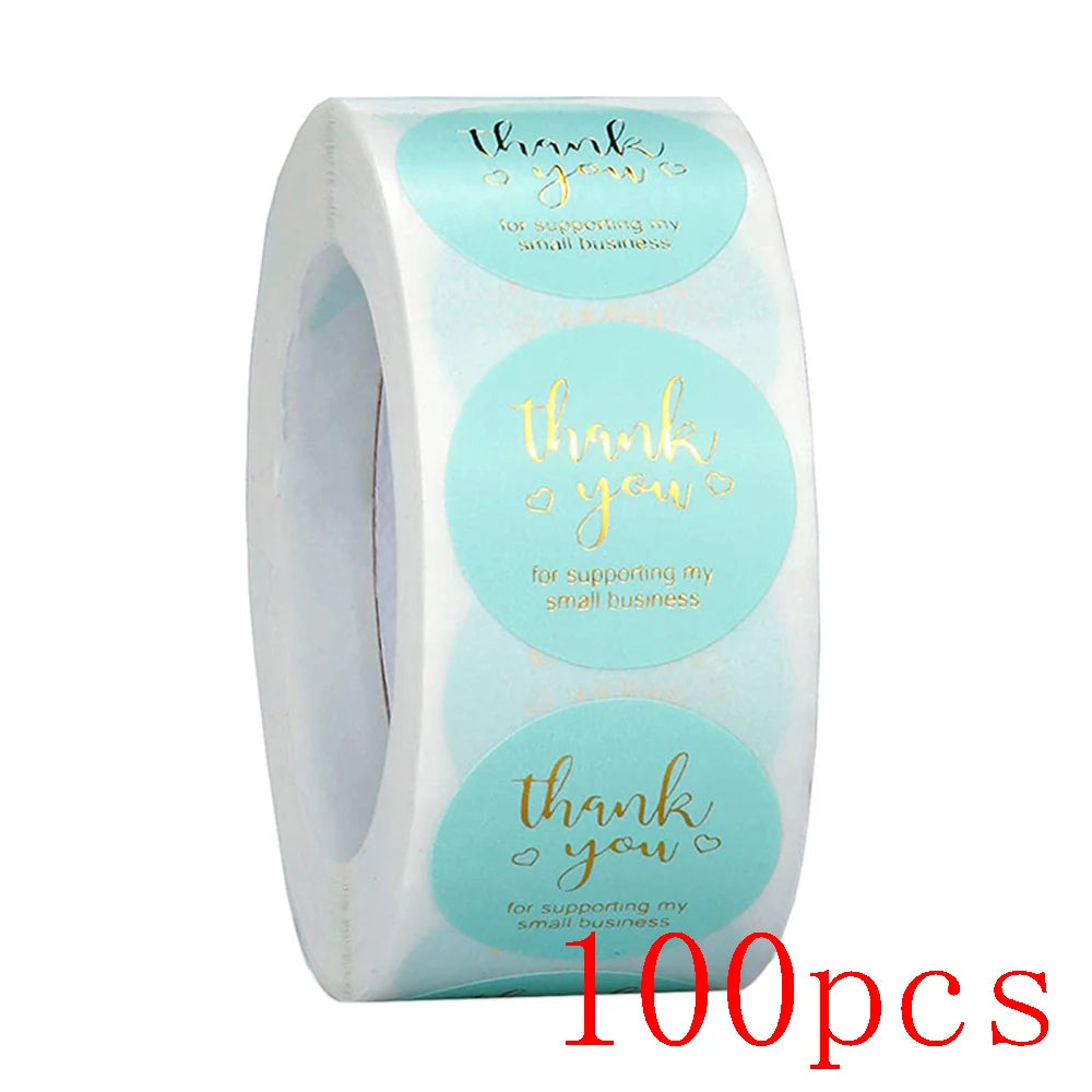 1inch Gift Sealing Stickers Gold Foil Thank You Stickers Diary Scrapbooking Gift Decorations Labels Custom Logo Brand Stickers