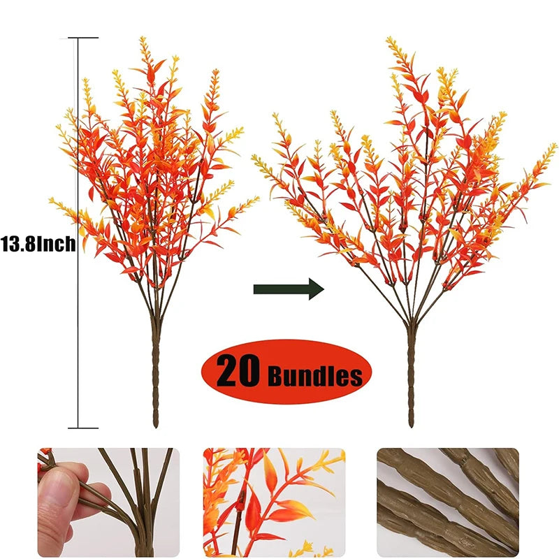 1/3/5/10/20Bunch Artificial Flower Plastic Lavender Autumn Fake Plant Home Table Outdoor Garden Wedding Decoration Thanksgiving