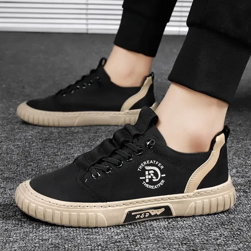 2025 Men Casual Shoes Breathable Black Sneakers Fashion Driving Walking Tennis Shoes for Male Skate Flats Zapatillas Hombre