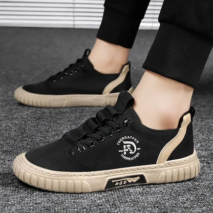 2025 Men Casual Shoes Breathable Black Sneakers Fashion Driving Walking Tennis Shoes for Male Skate Flats Zapatillas Hombre