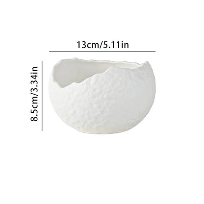 1Pc Asymmetrical Eggshell Bowl, High-End Dessert Bowl, Ceramic Tableware, Yogurt Bowl, Exquisite Creative Cold Dish Bowl, Salad Bowl for Home Decoration, Home Daily Use, Breakfast Oatmeal Bowl, Light Salad Bowl, Gift Giving