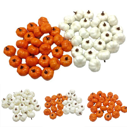 12/24/48pcs Artificial Pumpkins Fake Foam Pumpkins For Halloween Thanksgiving Harvest Festival Home Table Decor
